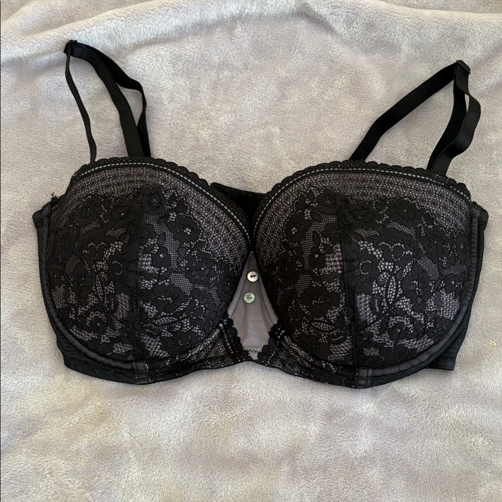 Adore Me Black Lace Underwire Bra 36DDD